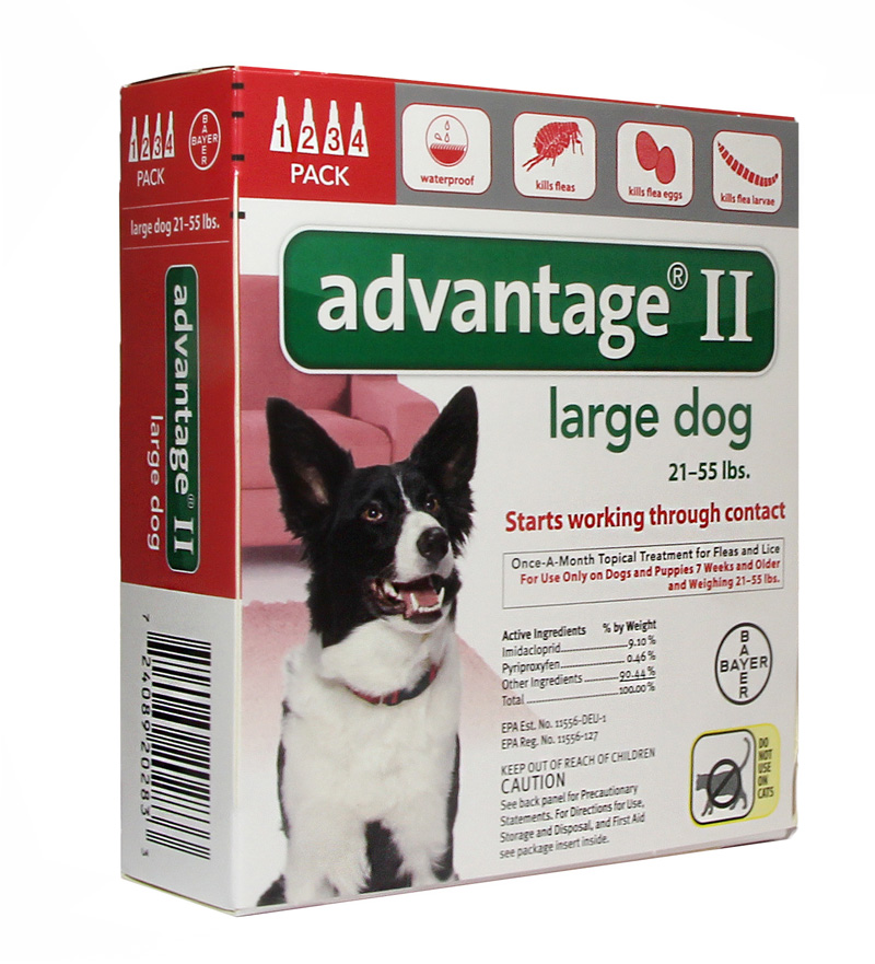 4 MONTH Advantage II Flea Control for Dogs 21 55 lbs adflcofordo2