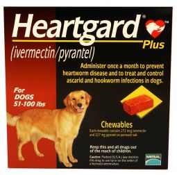 1 Month Heartgard Plus Brown for Dogs 51 to 100 lbs
