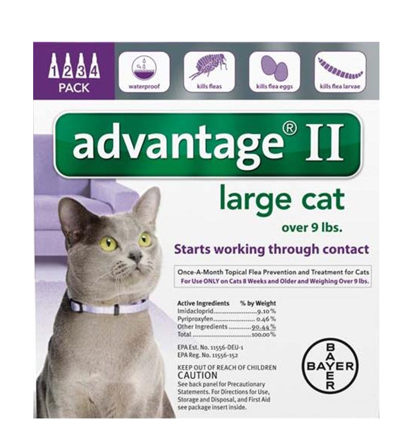 4 MONTH Advantage II Flea Control for Cats Over 9 lbs