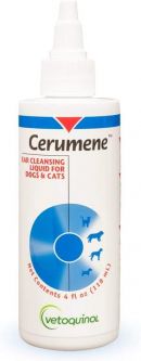 Vetoquinol Cerumene Ear Cleansing Liquid for Dogs and Cats 4oz
