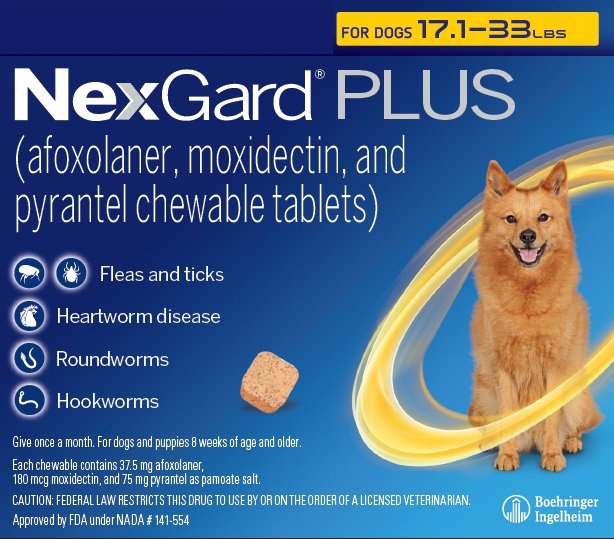 NexGard PLUS for Dogs 17.133 lbs 3 Month