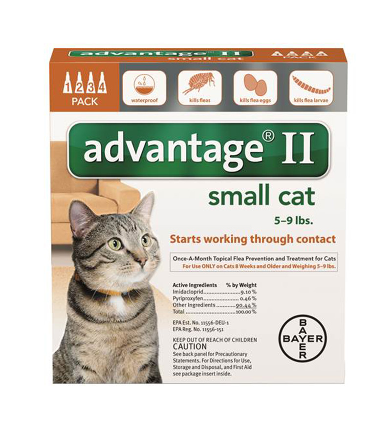 4 MONTH Advantage II Flea Control for Cats Under 9 lbs