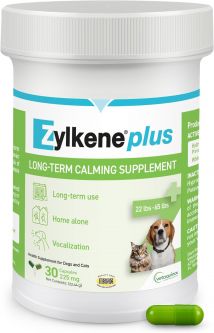Zylkene Plus for Cats and Medium Dogs 22-65lbs 225mg 30 Capsules