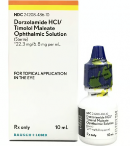 Dorzolamide HCl 2%-Timolol Maleate 0.5% Ophthalmic Sol. 10mL