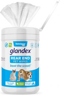 Glandex Cleansing Anal Gland Pet Wipes 75 Count