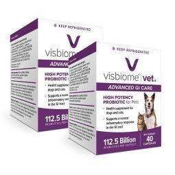Visbiome Vet High Potency Probiotic 112.5 Billion 40 Capsules (2 Pack)