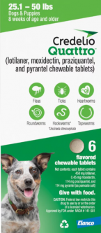 Credelio Quattro For Dogs 25.1 - 50 lbs 6 Month