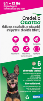 Credelio Quattro For Dogs 6.1 - 12 lbs 6 Month