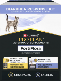FortiFlora 2-Stage Diarrhea Response Support Digestive Health Kit for Cats 1.85 oz 23 Count