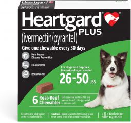 Heartgard Plus Green for Dogs 26-50 lbs 6 Month