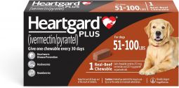 Heartgard Plus Brown for Dogs 51 to 100 lbs 1 Month