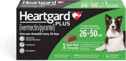 Heartgard Plus Green for Dogs 26-50 lbs 1 Month