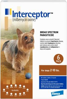 Interceptor For Dogs 2-10lbs 6 Month