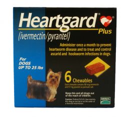 6 MONTH Heartgard Plus Blue for Dogs up to 25 lbs