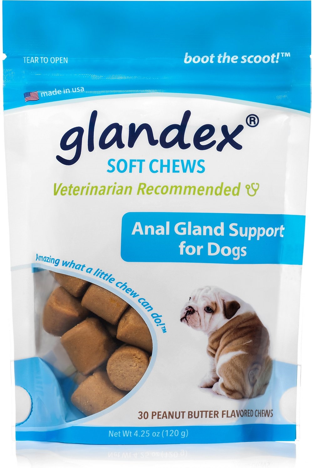 Glandex Anal Gland Support Peanut Butter 30 Soft Chews