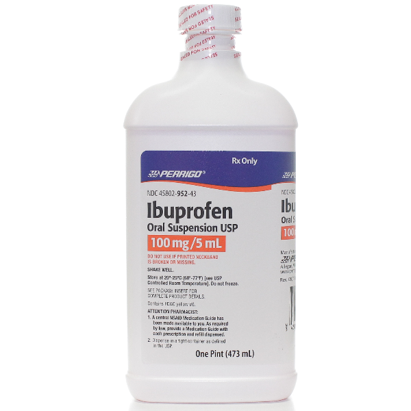 Ibuprofen Suspension 100mg/5mL 473mL Bottle