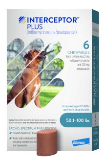 Interceptor Plus For Dogs 50-100 lbs 6 MONTH