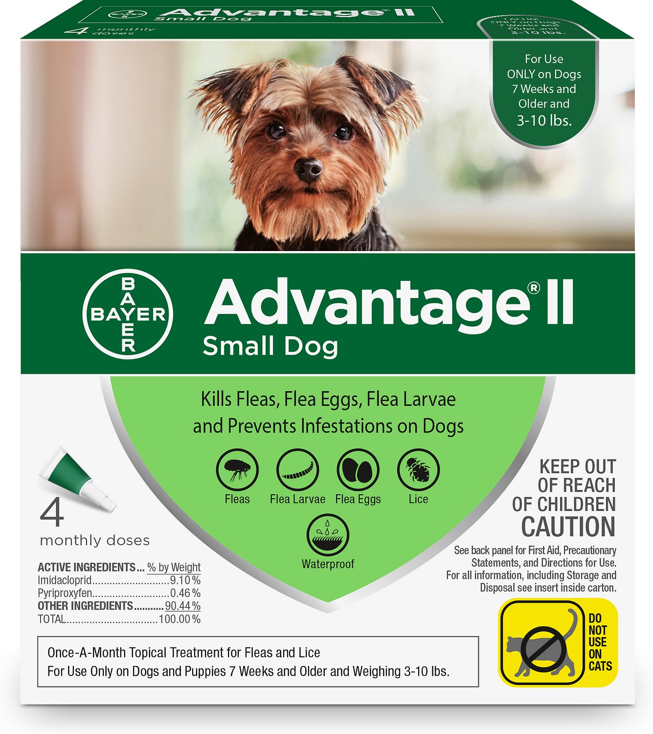 Advantage II For Dogs Under 10 lbs 4 Pack