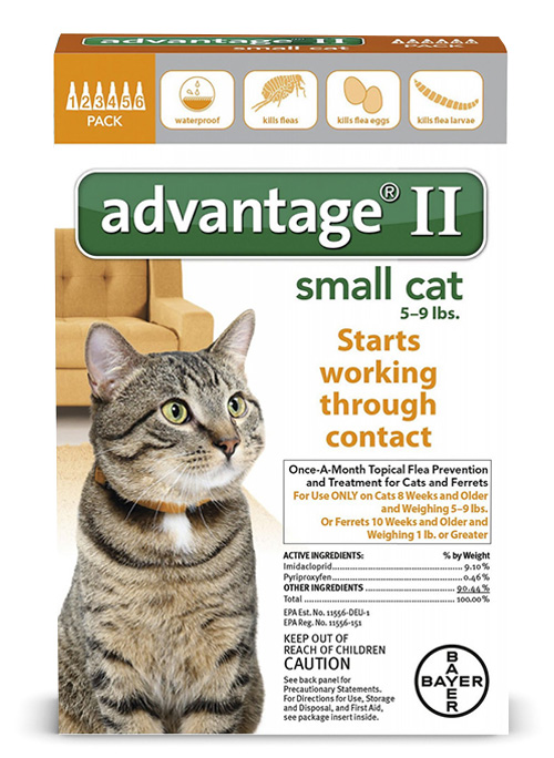 6 MONTH Advantage II Flea Control for Cats Under 9 lbs