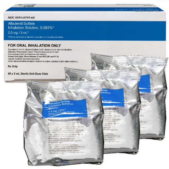Albuterol 0 083 Inhalation Solution 2 5mg 3ml 60 Vials