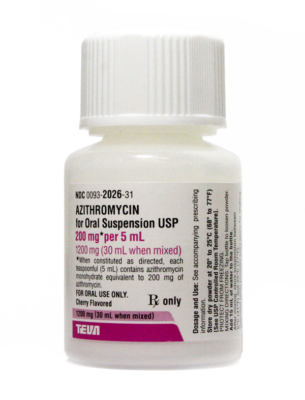 Azithromycin Oral Suspension 200mg/5mL 30 mL Bottle