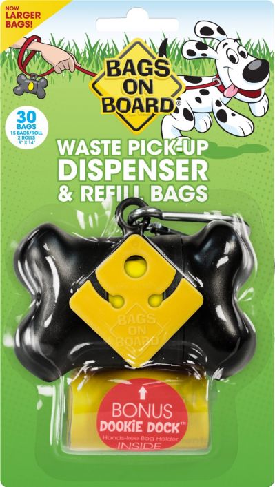 Bags On Board Bone Dispenser With 30 Refill Black