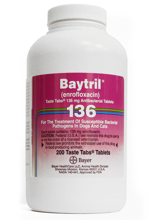 Baytril 136 mg per Chewable Tab