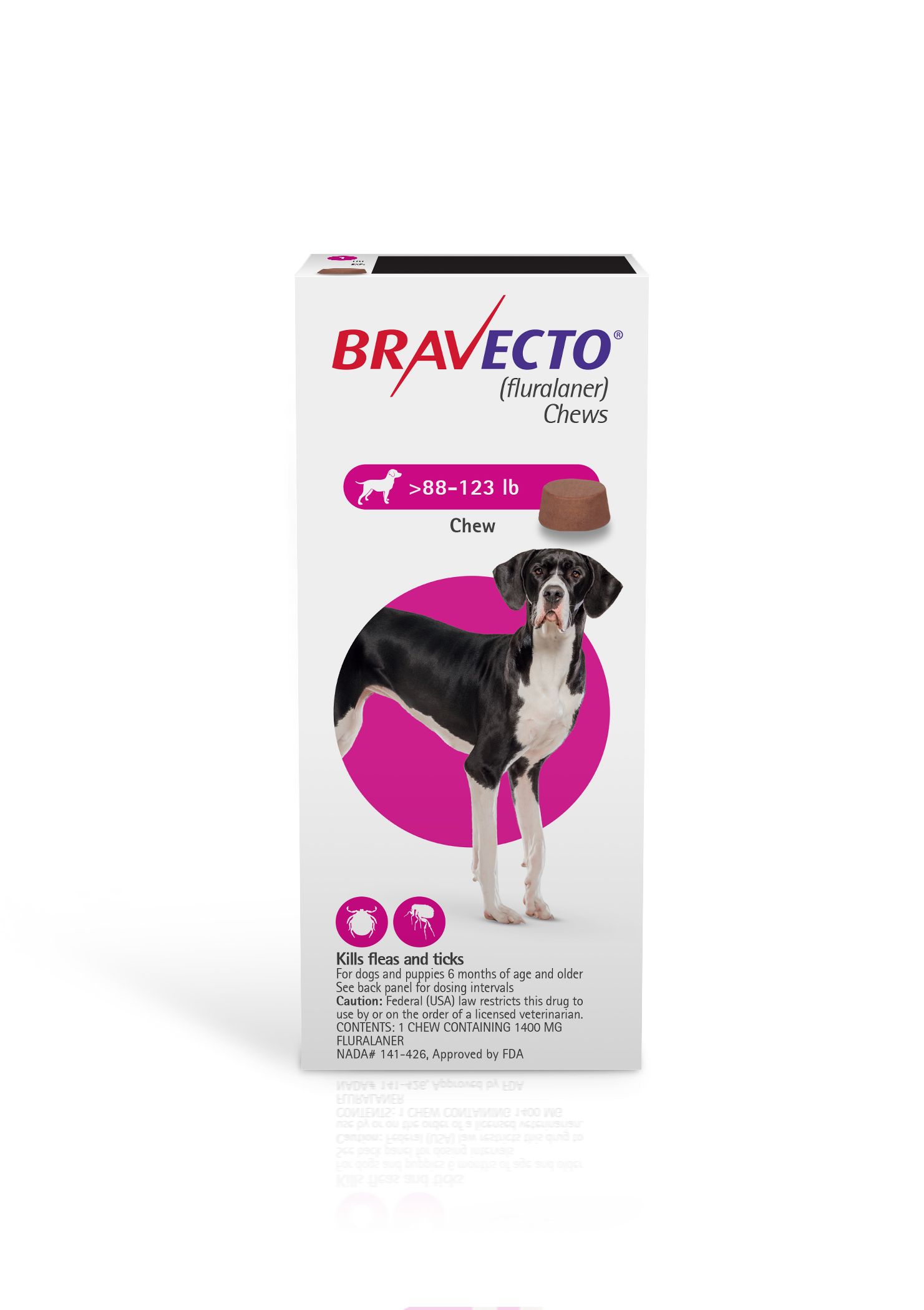 Bravecto 1400 Mg For Dogs 88 123 Lbs 1 Chew