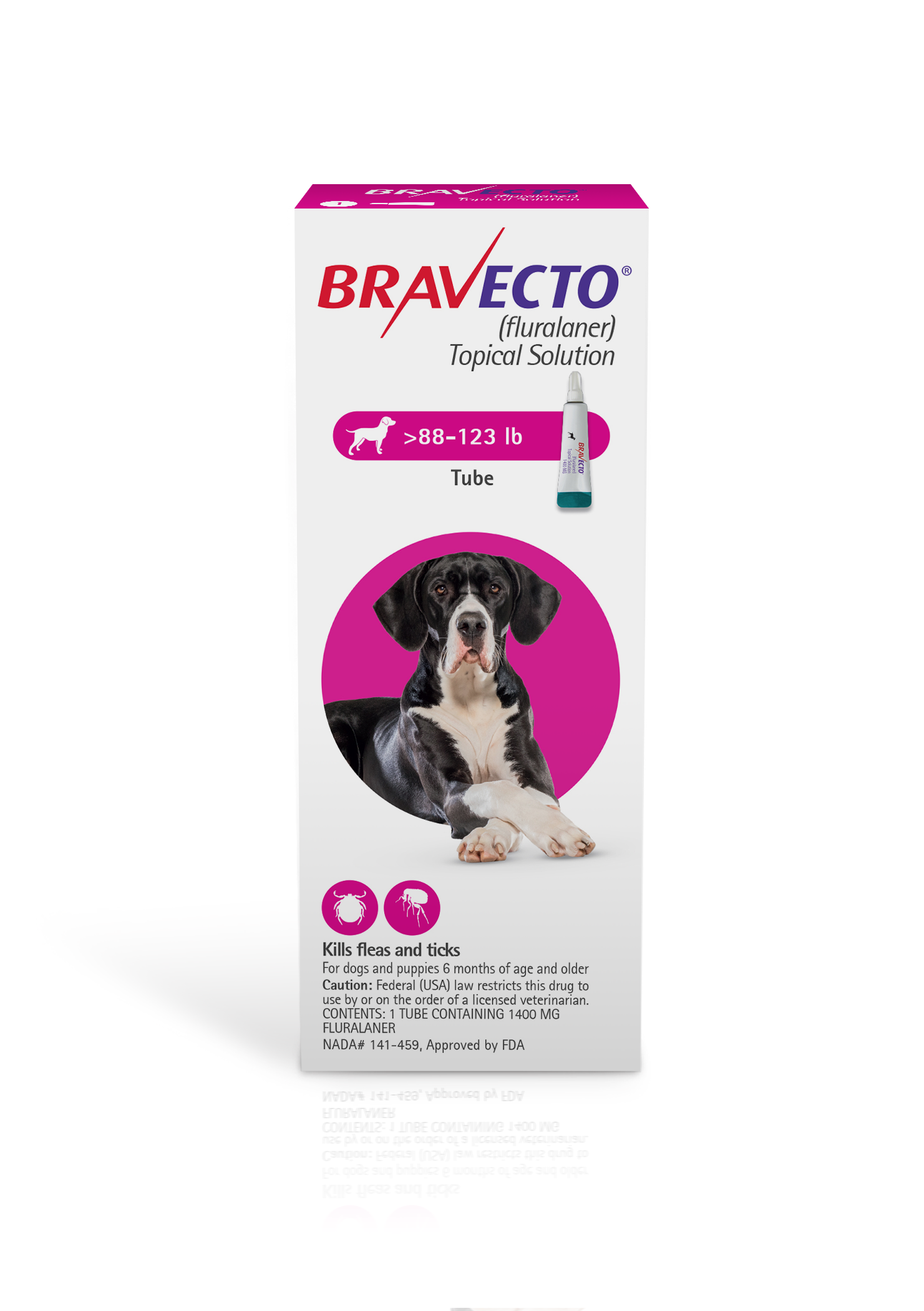 Bravecto Topical Solution For Dogs 88 123 Lbs 1 Dose