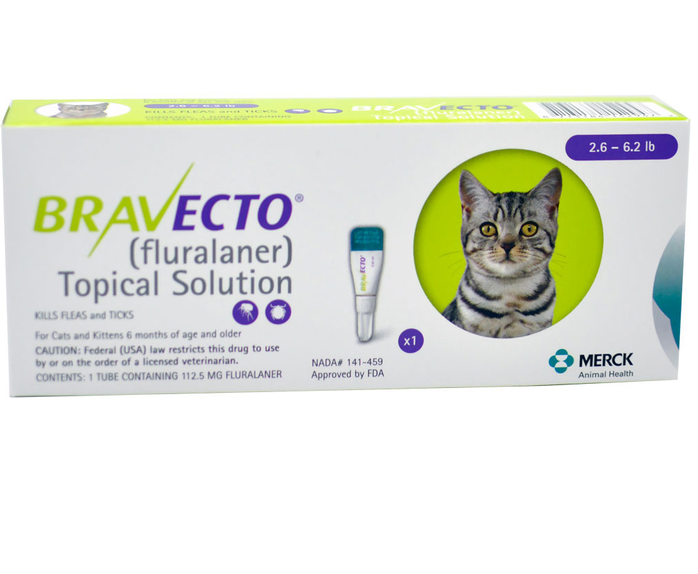 Bravecto Topical Solution for Cats 2.6 - 6.2 LBS (4 Dose)