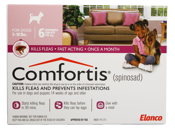 Comfortis 140mg for Cats 4.16 lbs and Dogs 510 lbs 1 pill
