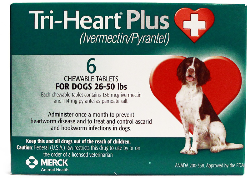 Tri Heart Plus For Dogs 26 50lbs 6 Month