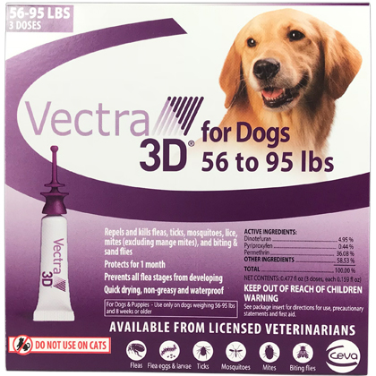 Vectra 3D For Dogs 56-95 lbs 3 Pack